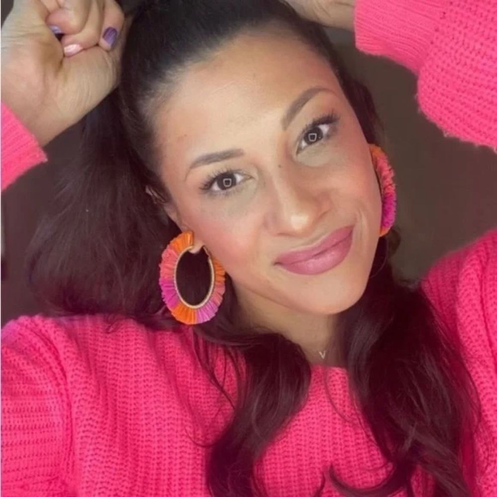 Stella & Dot Raffia Hoop Earrings